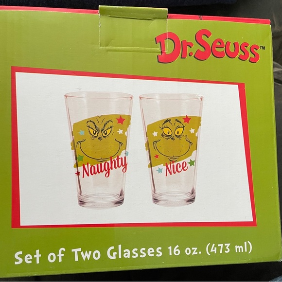 Dr Seuss Drinking glasses GRINCH NEW - Picture 2 of 2